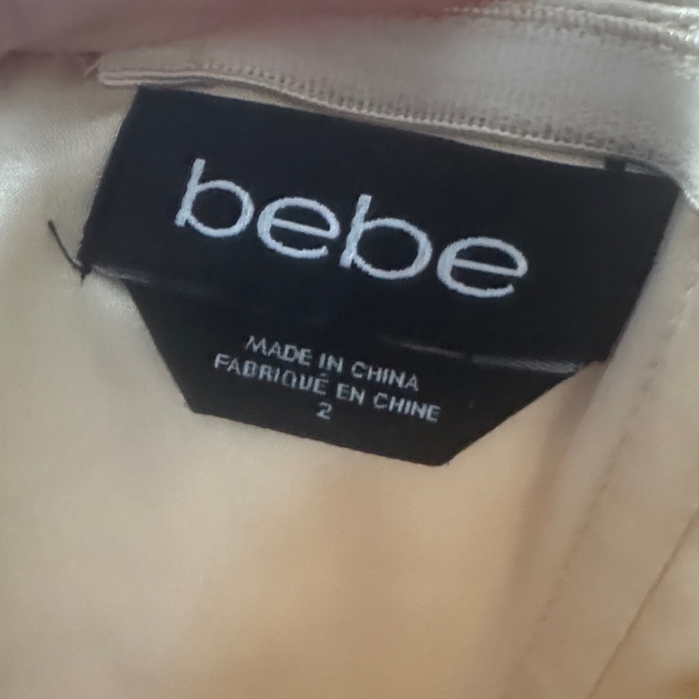 bebe Strapless Cream Textured Strapless Mini Dress - Picture 7 of 7